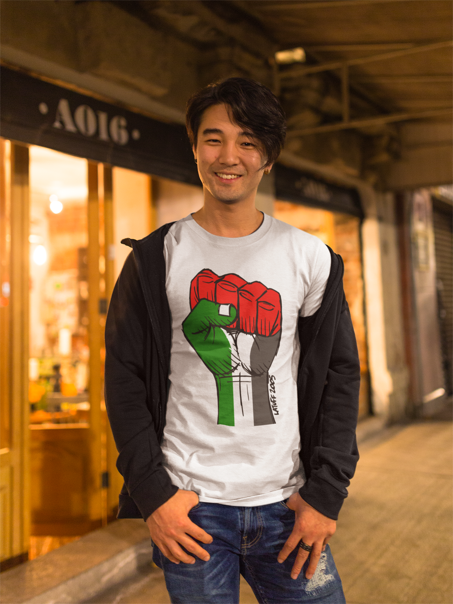 Palestine Fist T-Shirt - Art by Carlos Latuff