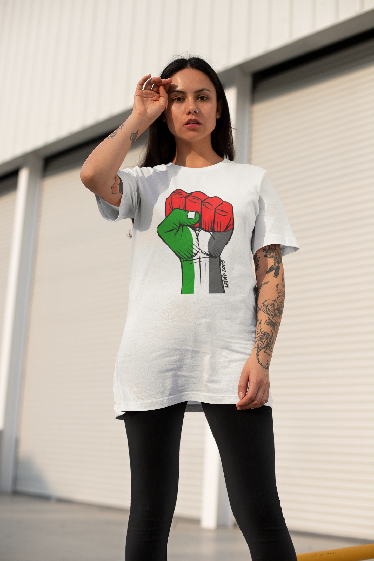 Palestine Fist T-Shirt - Art by Carlos Latuff