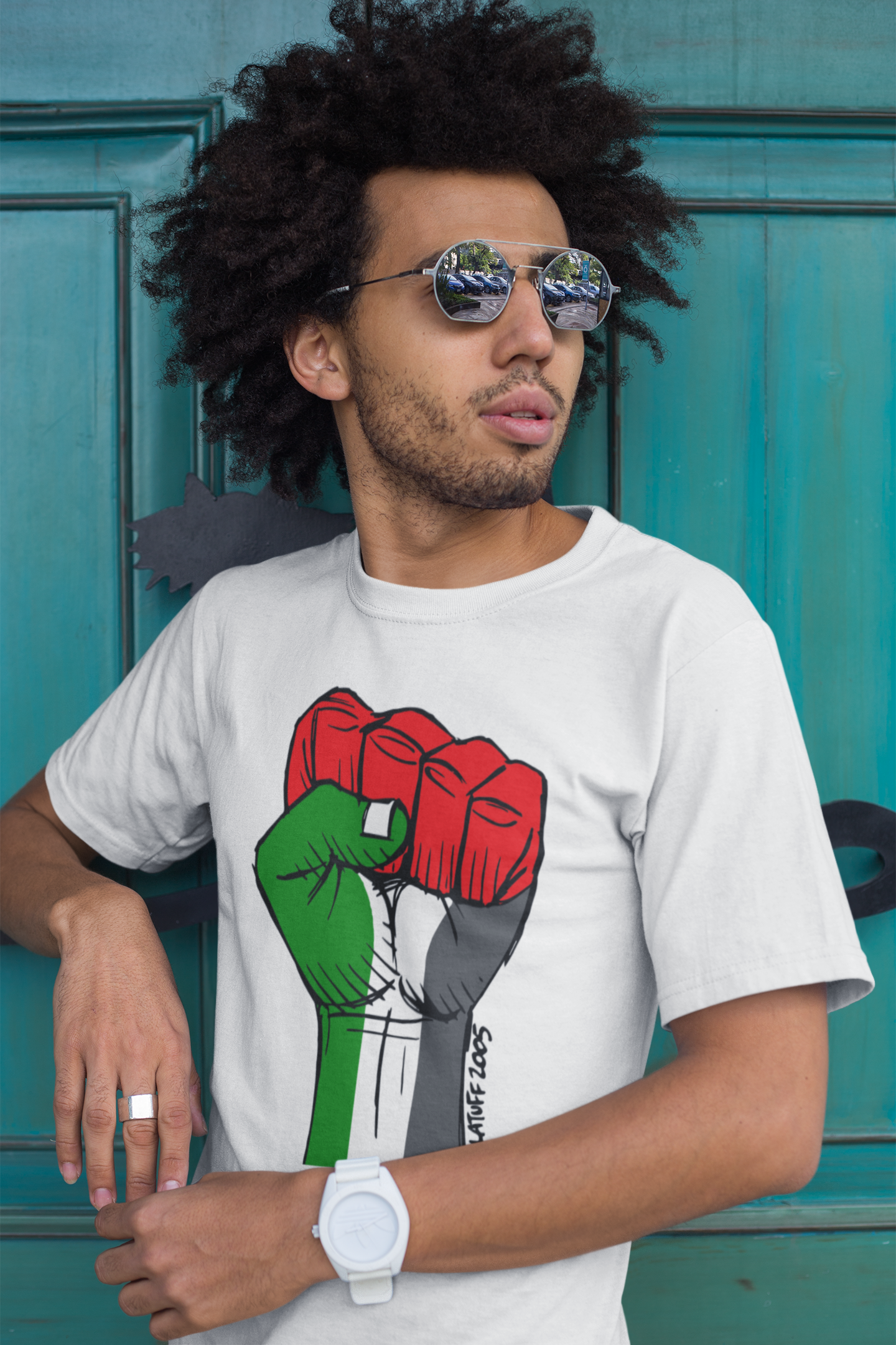 Palestine Fist T-Shirt - Art by Carlos Latuff